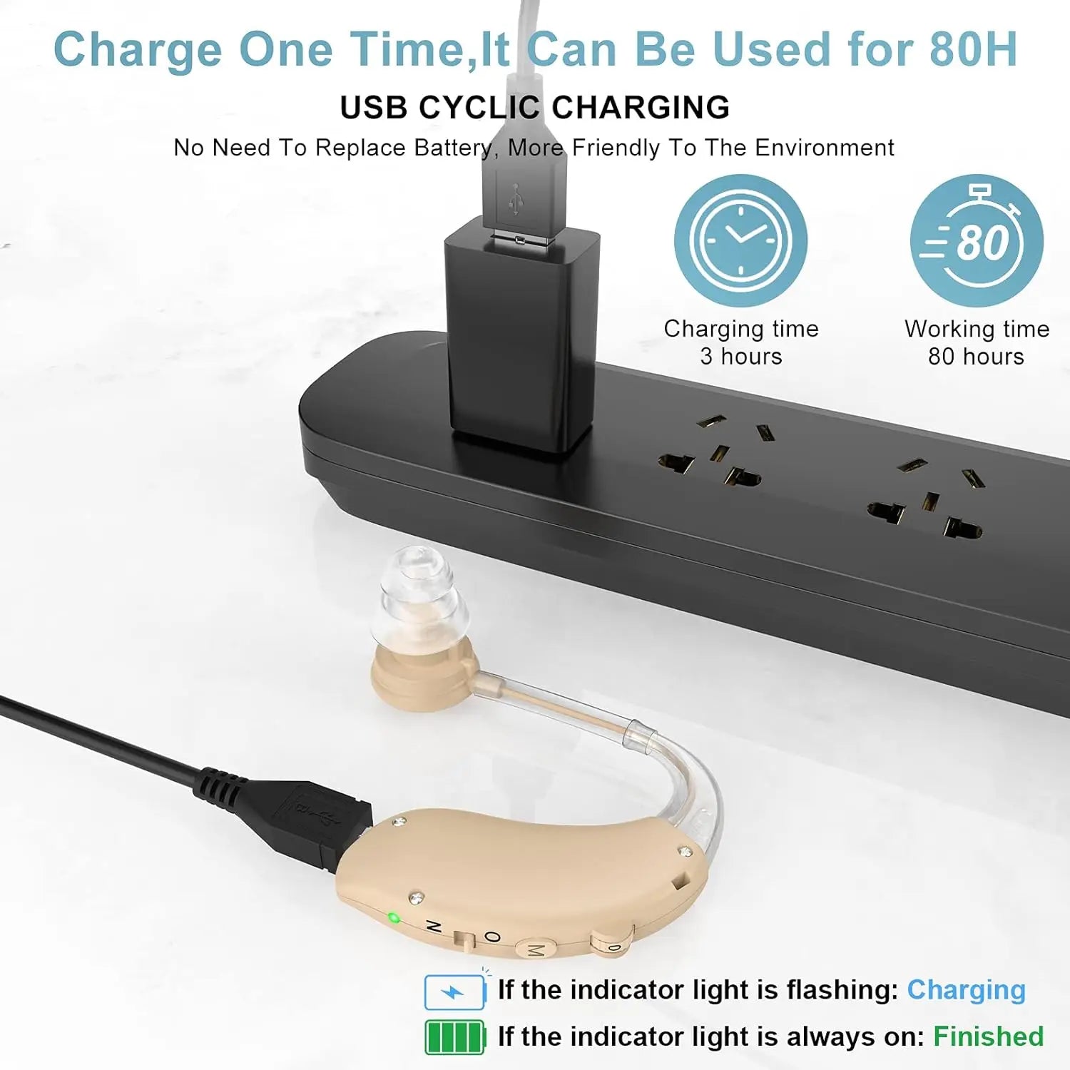 Bluetooth Rechargeable Hearing Aid & Hearing Aids for Seniors – Noise Reduction