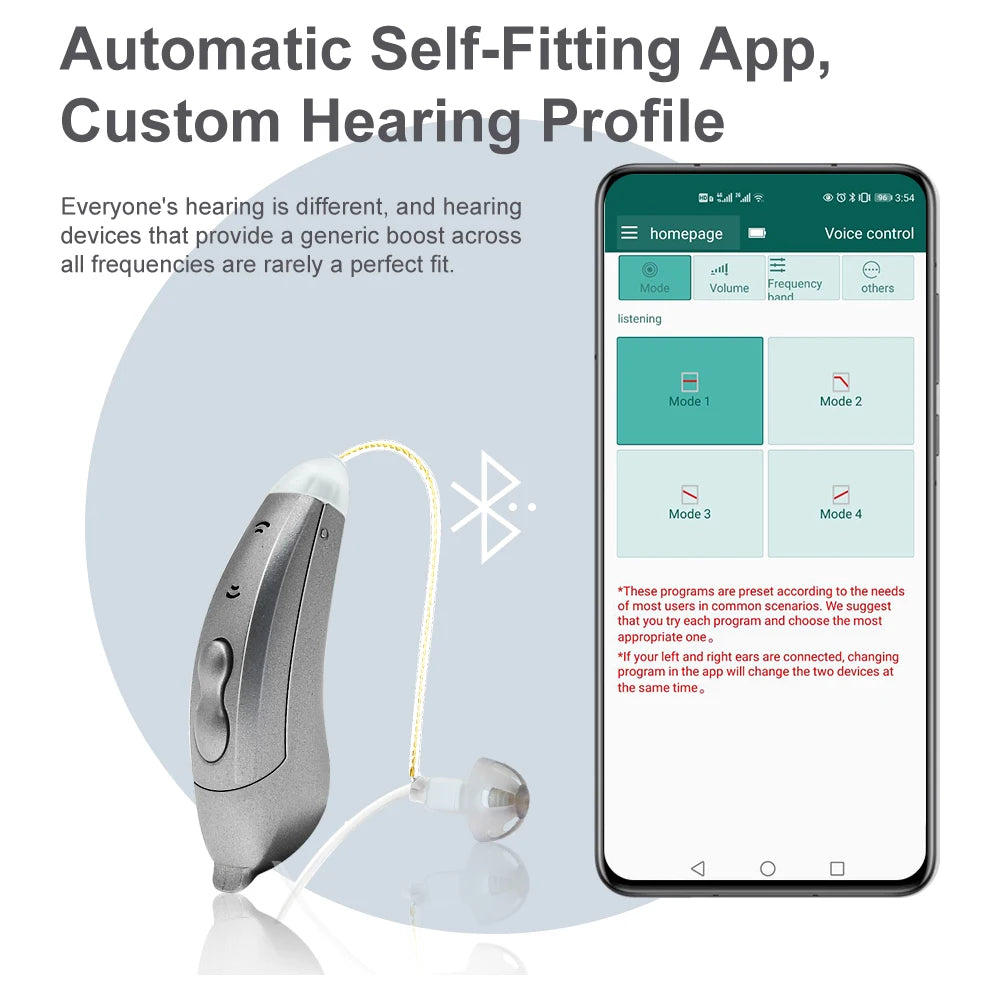 Bluetooth Digital Hearing Aids – 10-Channel Adjustable Sound With Phone App